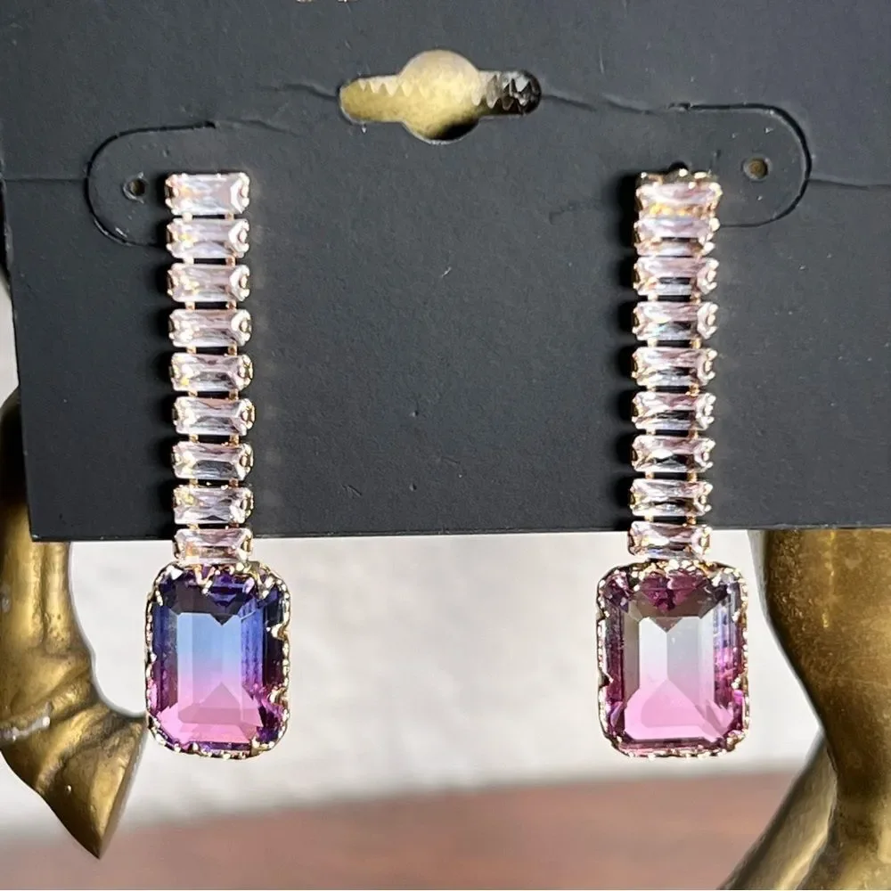 nOir earrings 🖤 purple & white with gold tone 🖤 new